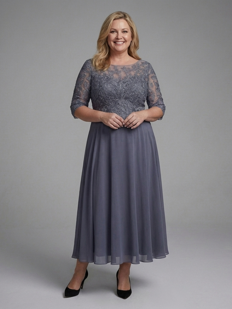 Damen Midikleid mit Spitzenmieder Jully