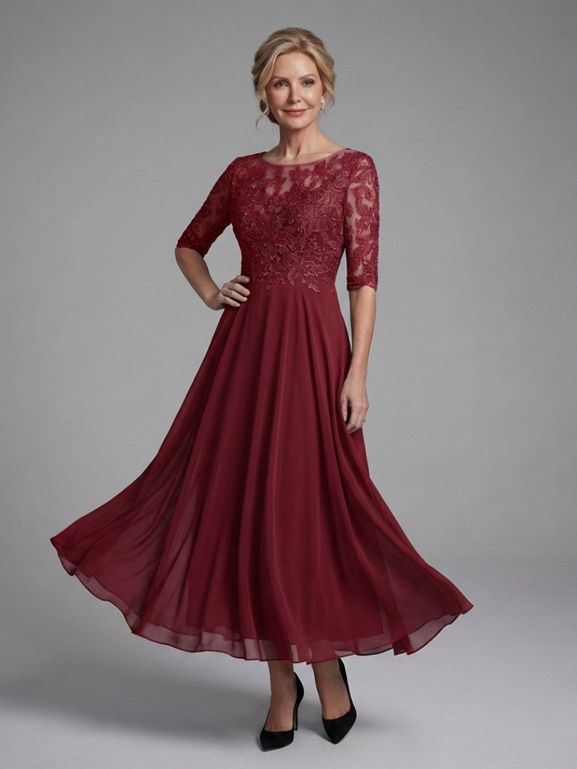 Damen Midikleid mit Spitzenmieder Jully