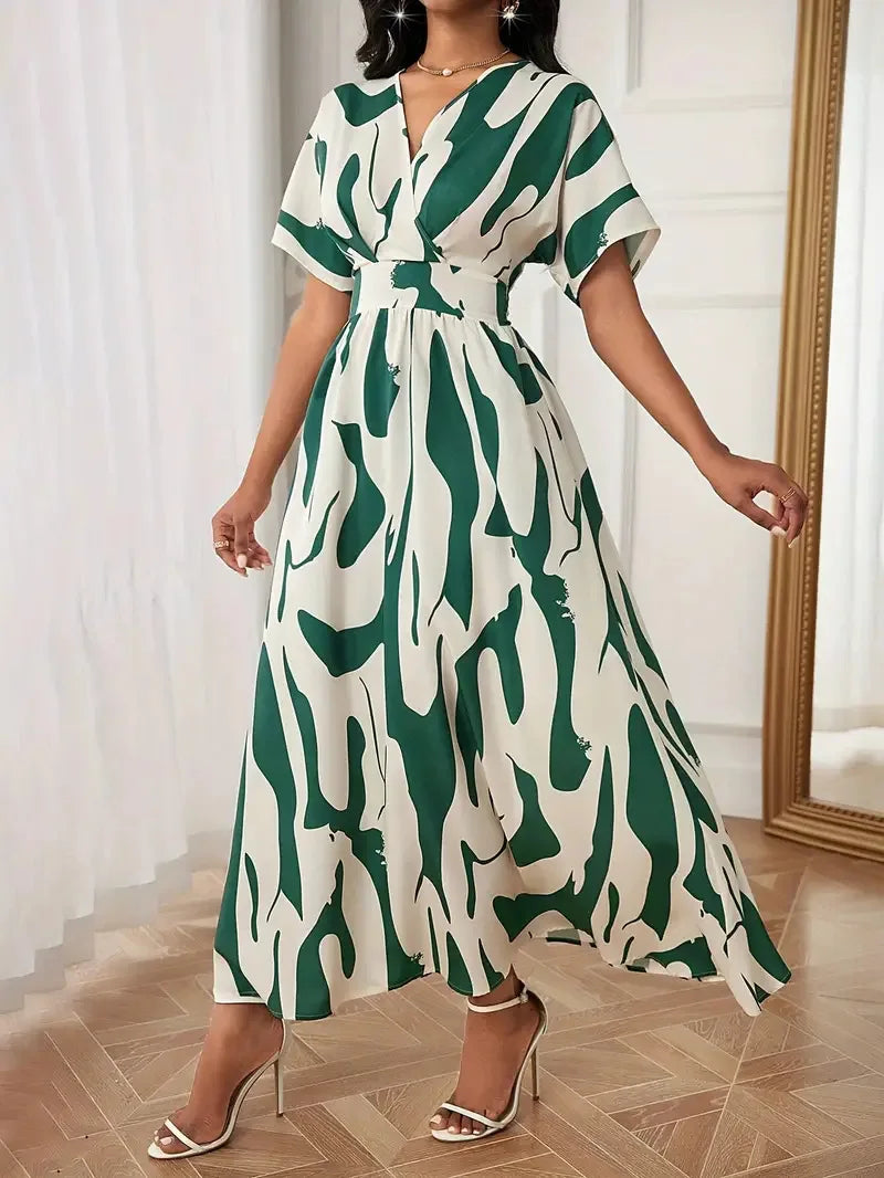 Damen Midikleid mit V-Ausschnitt und A-Linie Jully