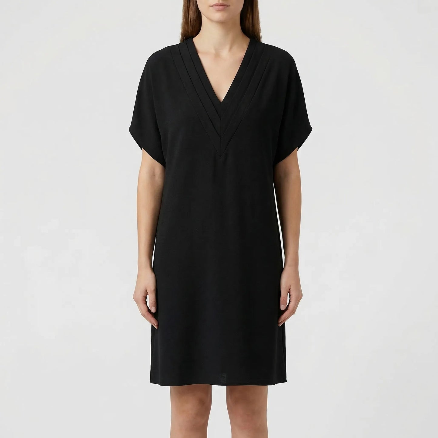 Damen Midikleid mit V-Ausschnitt und Schlitzärmeln Jully