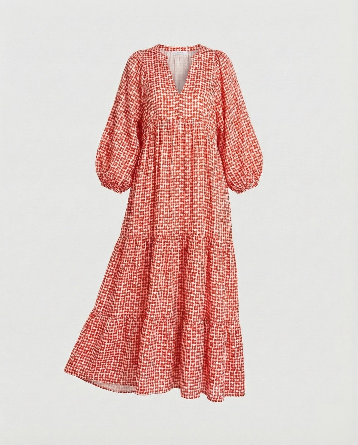 Damen Midikleid mit V-Ausschnitt und gestufter Struktur Jully