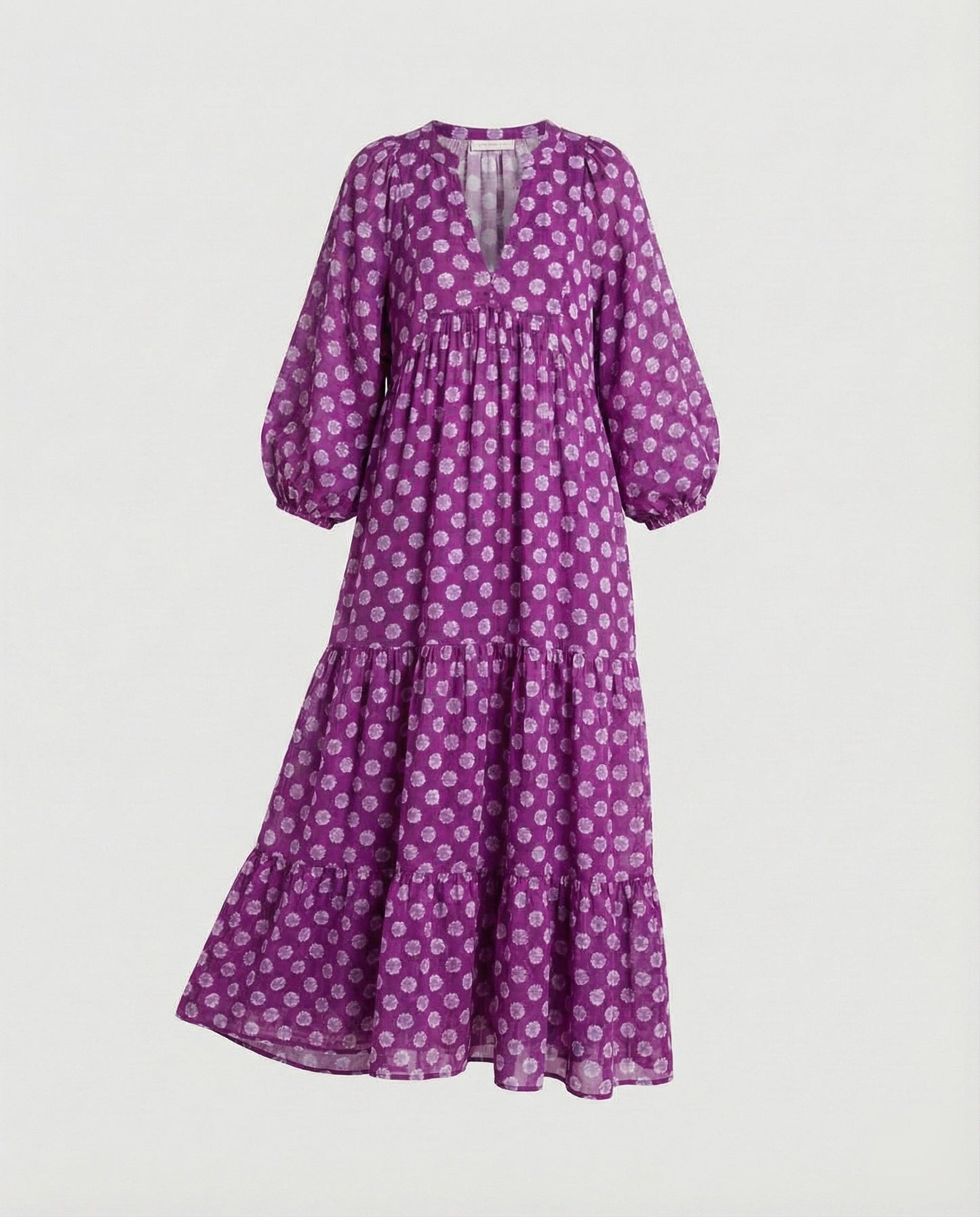 Damen Midikleid mit V-Ausschnitt und gestufter Struktur Jully