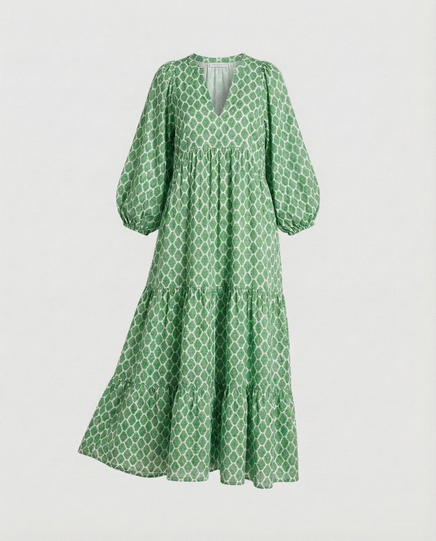Damen Midikleid mit V-Ausschnitt und gestufter Struktur Jully