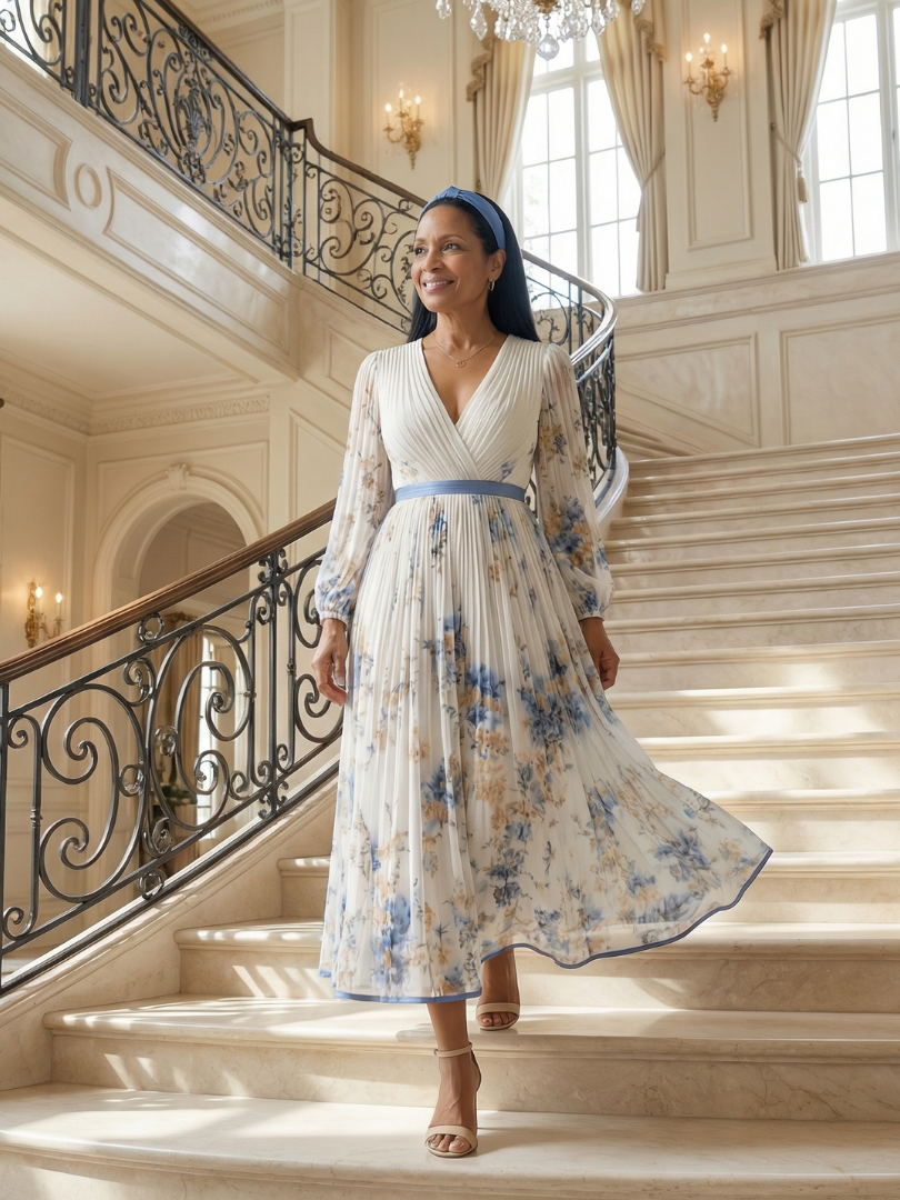 Damen Midikleid mit Wickel-Design für festliche Anlässe Jully