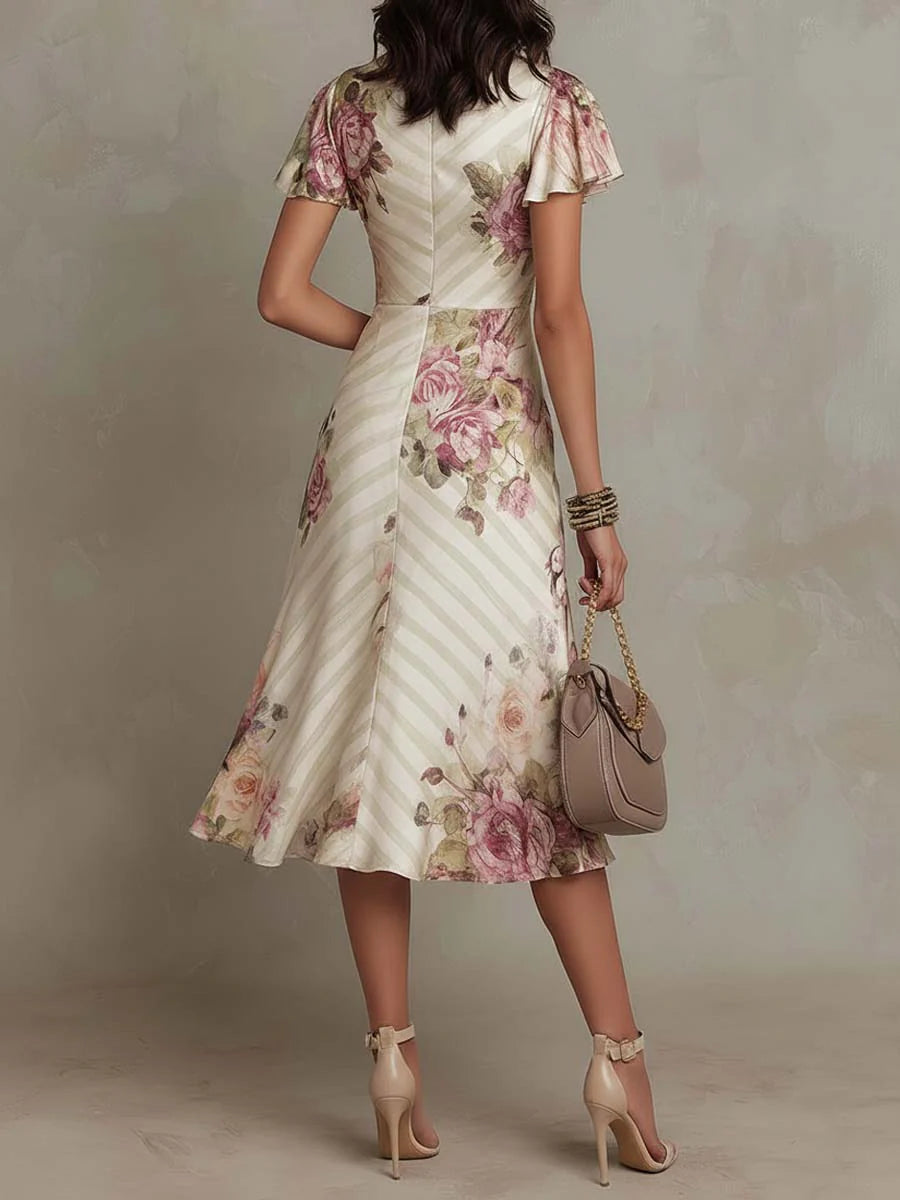 Damen Midikleid mit Wickelpassform aus Chiffon Jully