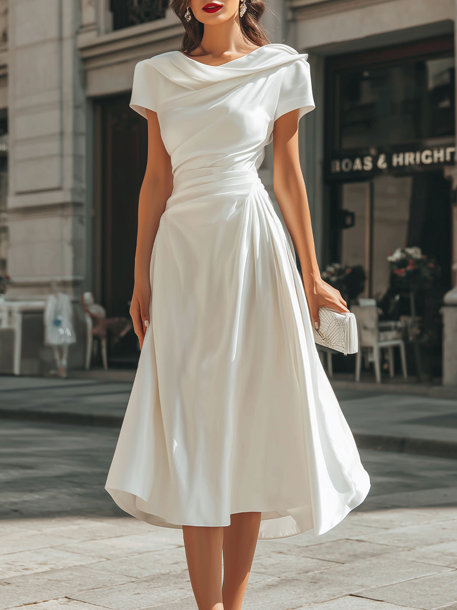 Damen Midikleid mit asymmetrischem Ausschnitt Jully