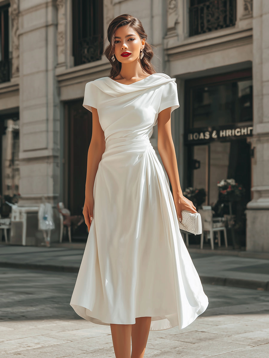 Damen Midikleid mit asymmetrischem Ausschnitt Jully