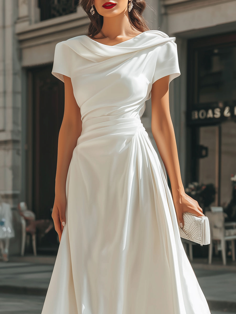 Damen Midikleid mit asymmetrischem Ausschnitt Jully