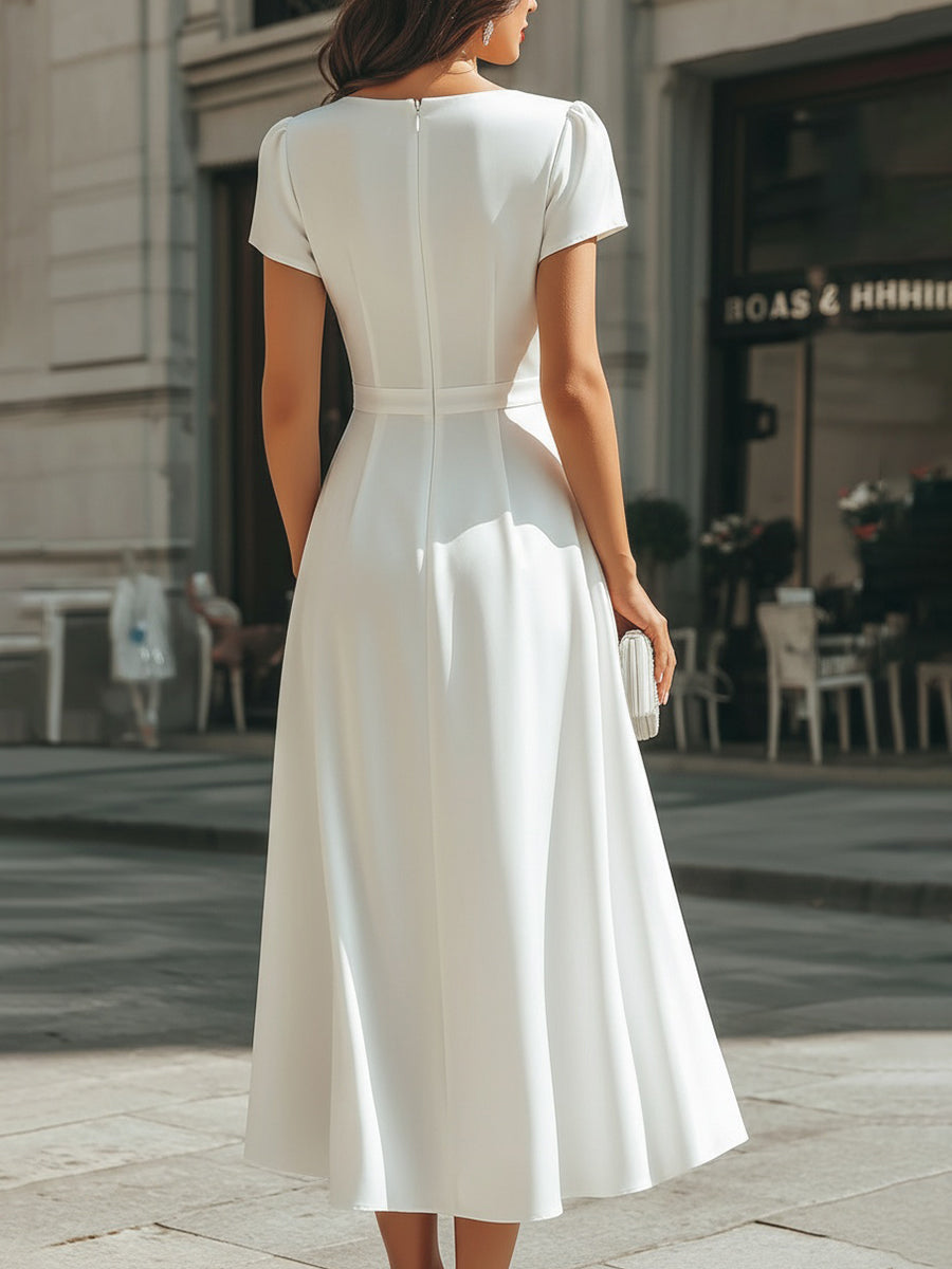 Damen Midikleid mit asymmetrischem Ausschnitt Jully