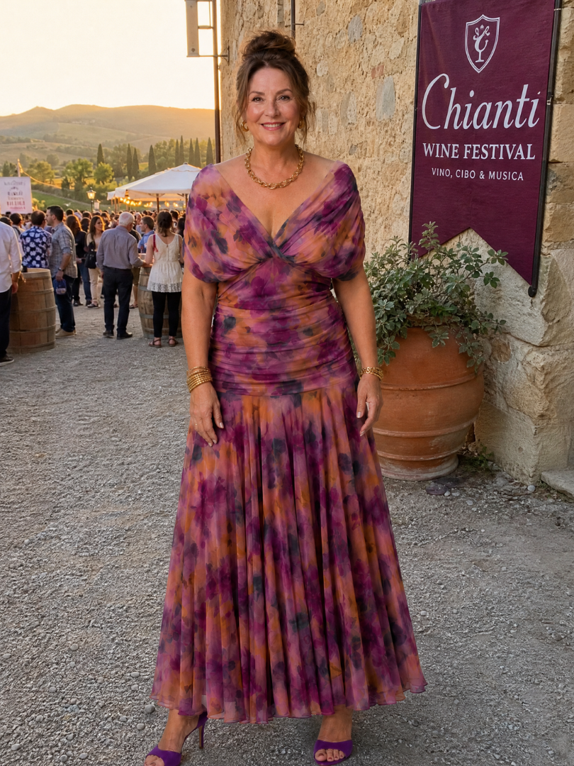 Damen Midikleid mit drapiertem Ausschnitt Jully