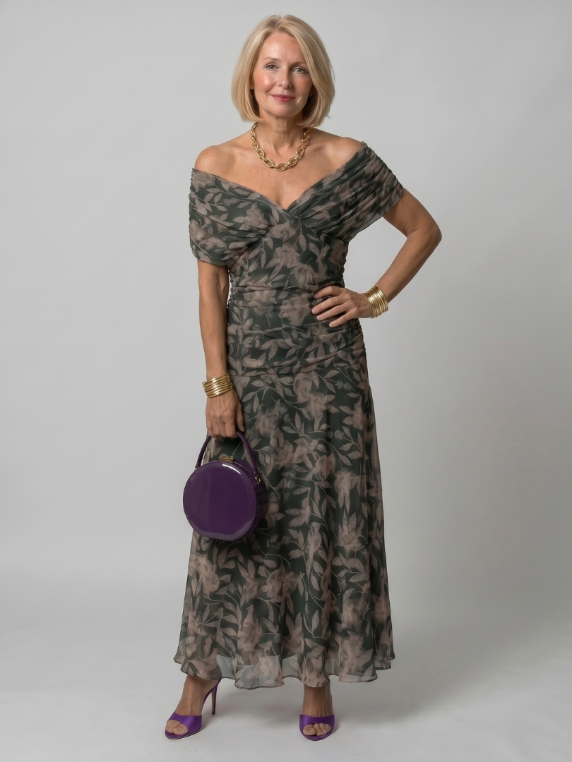 Damen Midikleid mit drapiertem Ausschnitt Jully