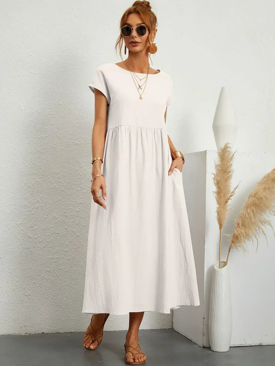 Damen Midikleid mit fließendem Schnitt Jully