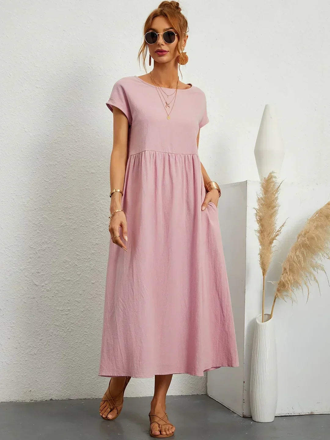 Damen Midikleid mit fließendem Schnitt Jully