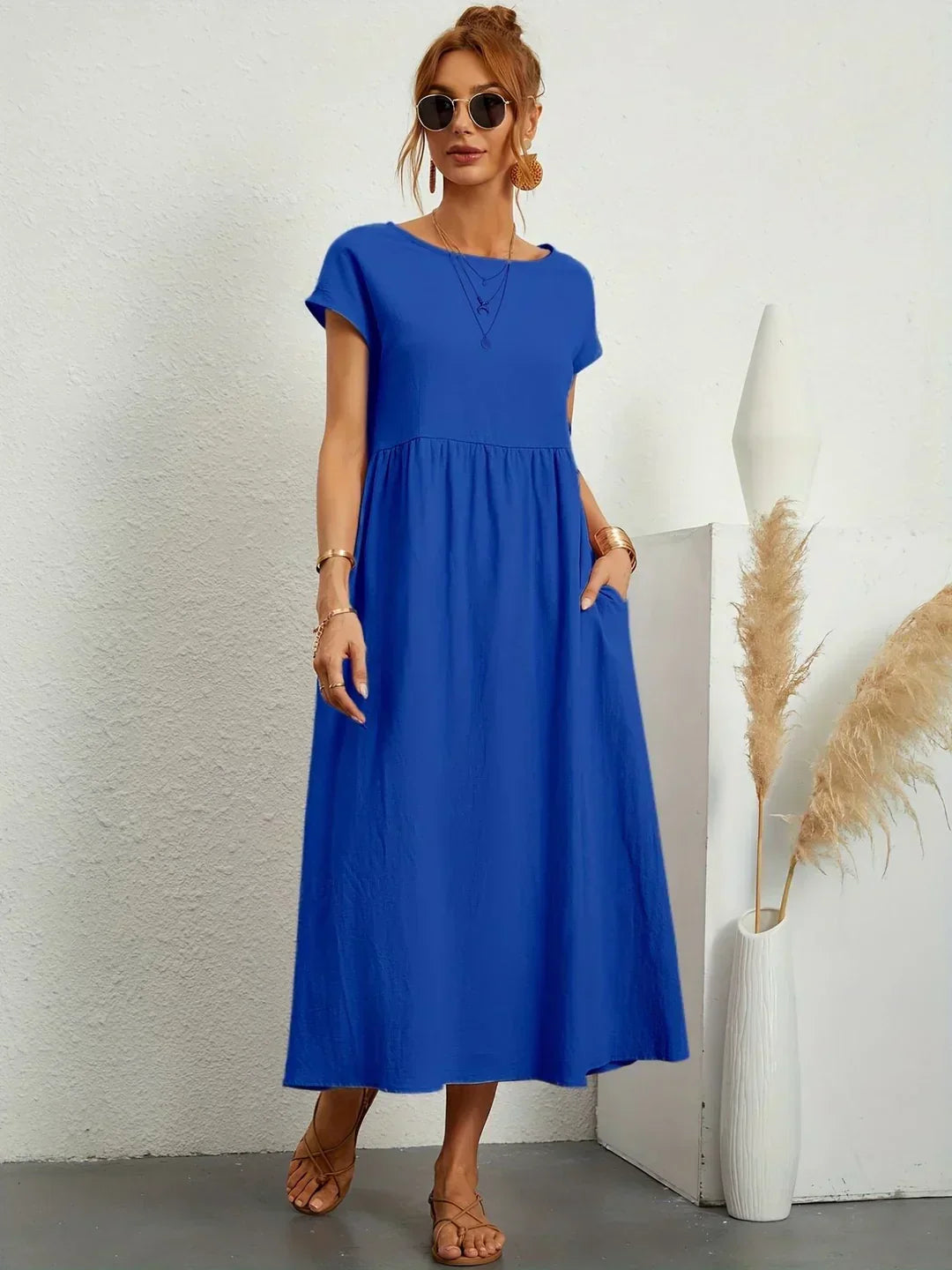 Damen Midikleid mit fließendem Schnitt Jully