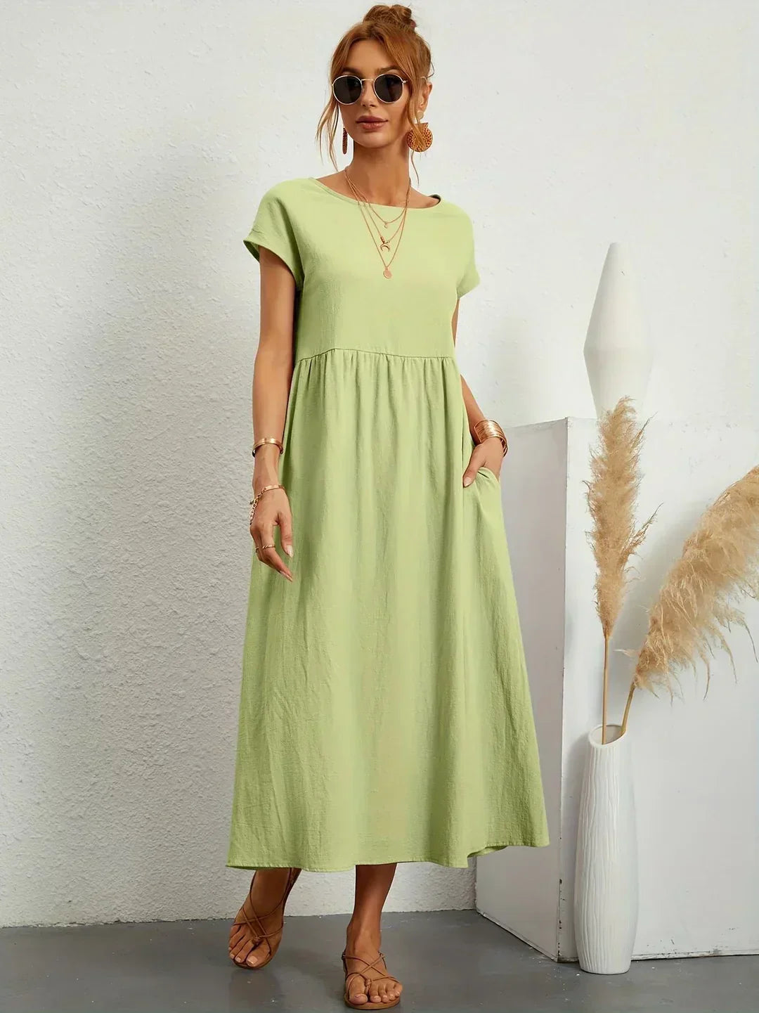 Damen Midikleid mit fließendem Schnitt Jully