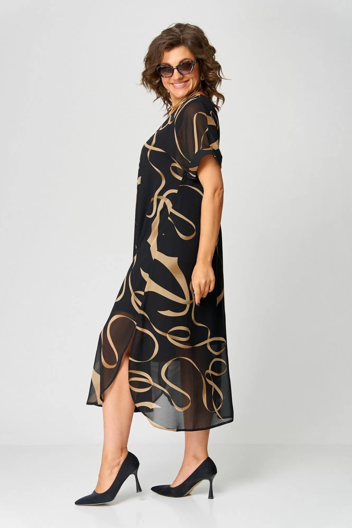Damen Midikleid mit fließender Passform aus Baumwolle Jully