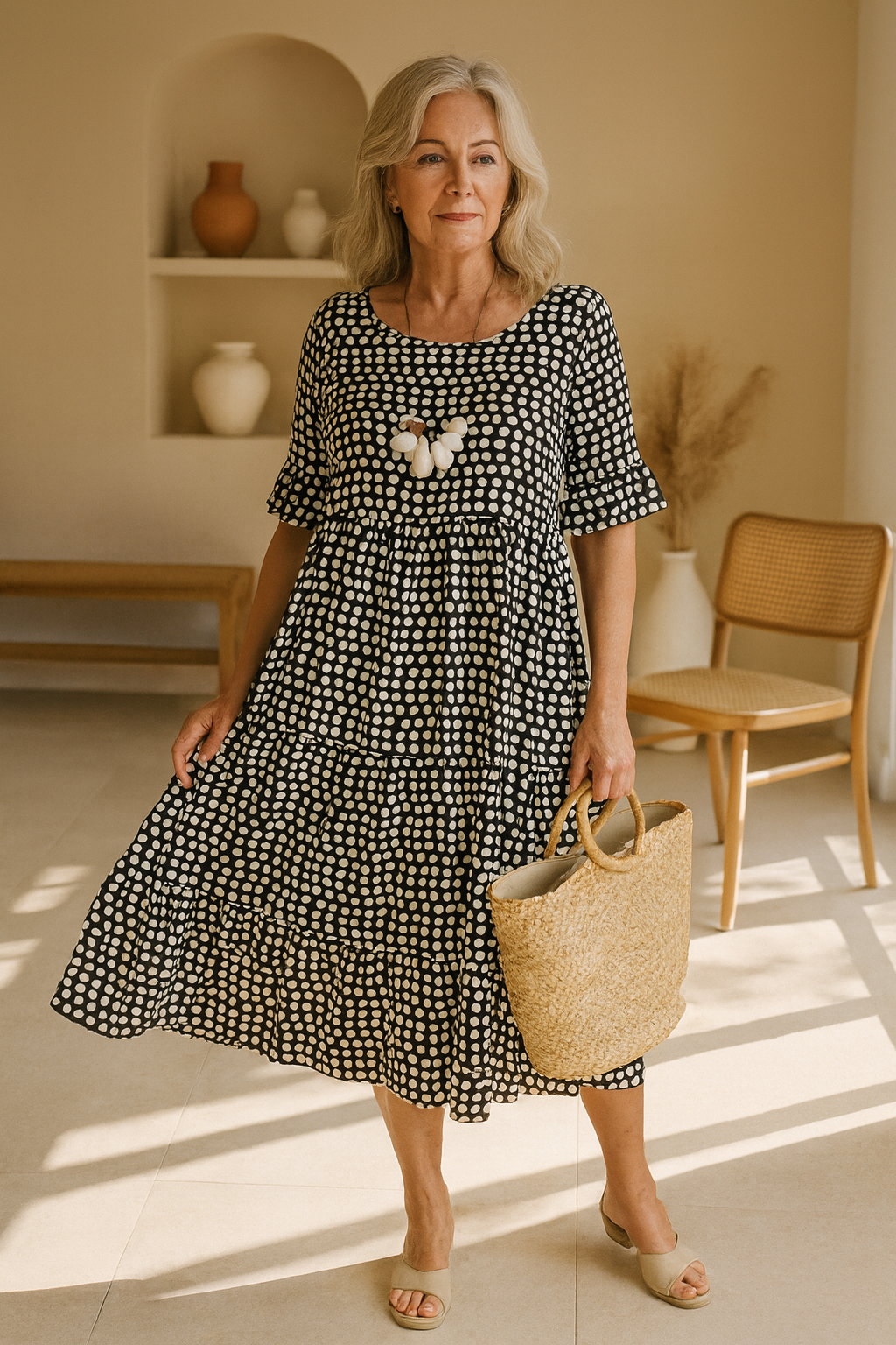 Damen Midikleid mit fließender Silhouette Jully