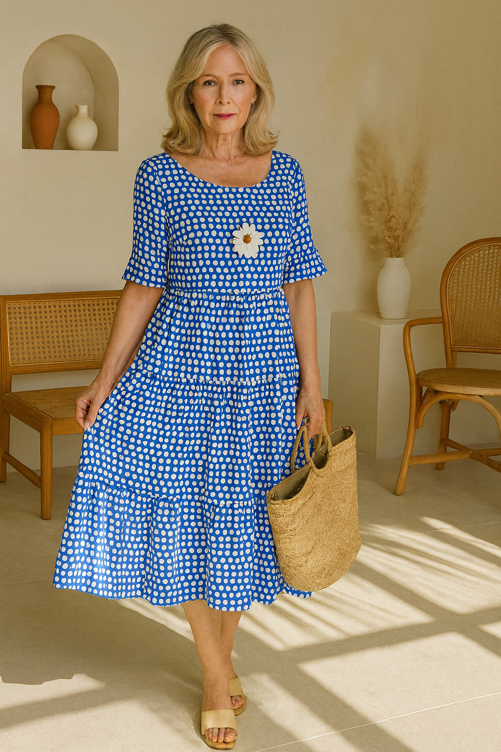 Damen Midikleid mit fließender Silhouette Jully