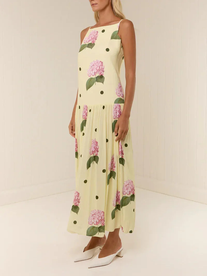 Damen Midikleid mit gepunktetem Blumendruck Jully