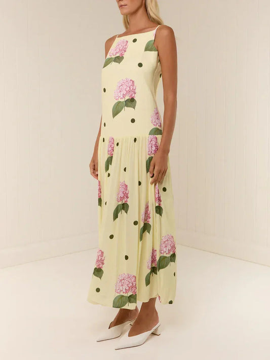Damen Midikleid mit gepunktetem Blumendruck Jully