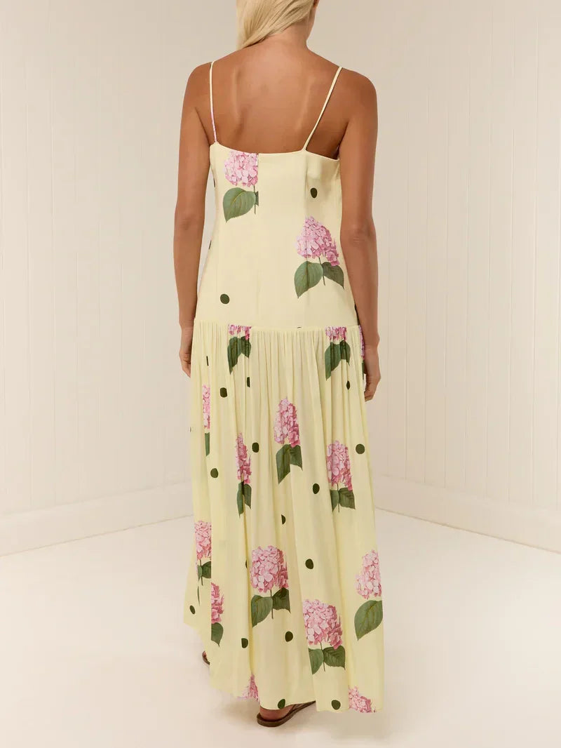 Damen Midikleid mit gepunktetem Blumendruck Jully