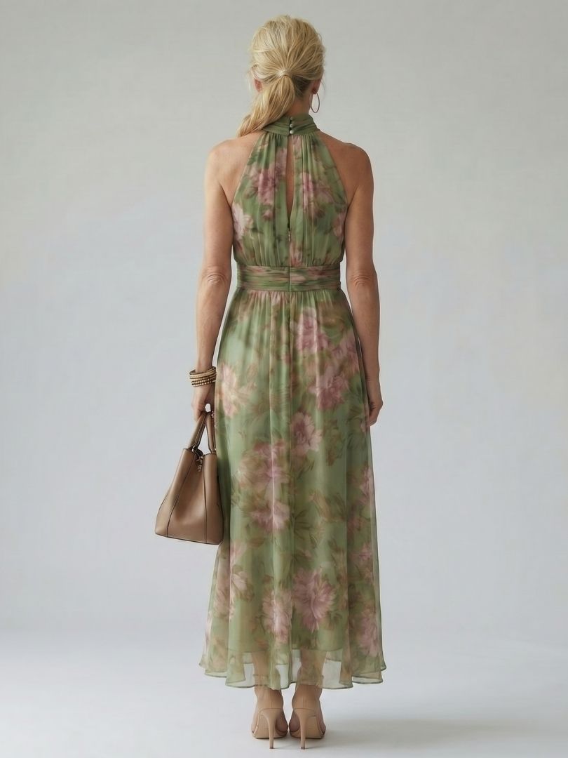 Damen Midikleid mit gerafftem Neckholder Jully