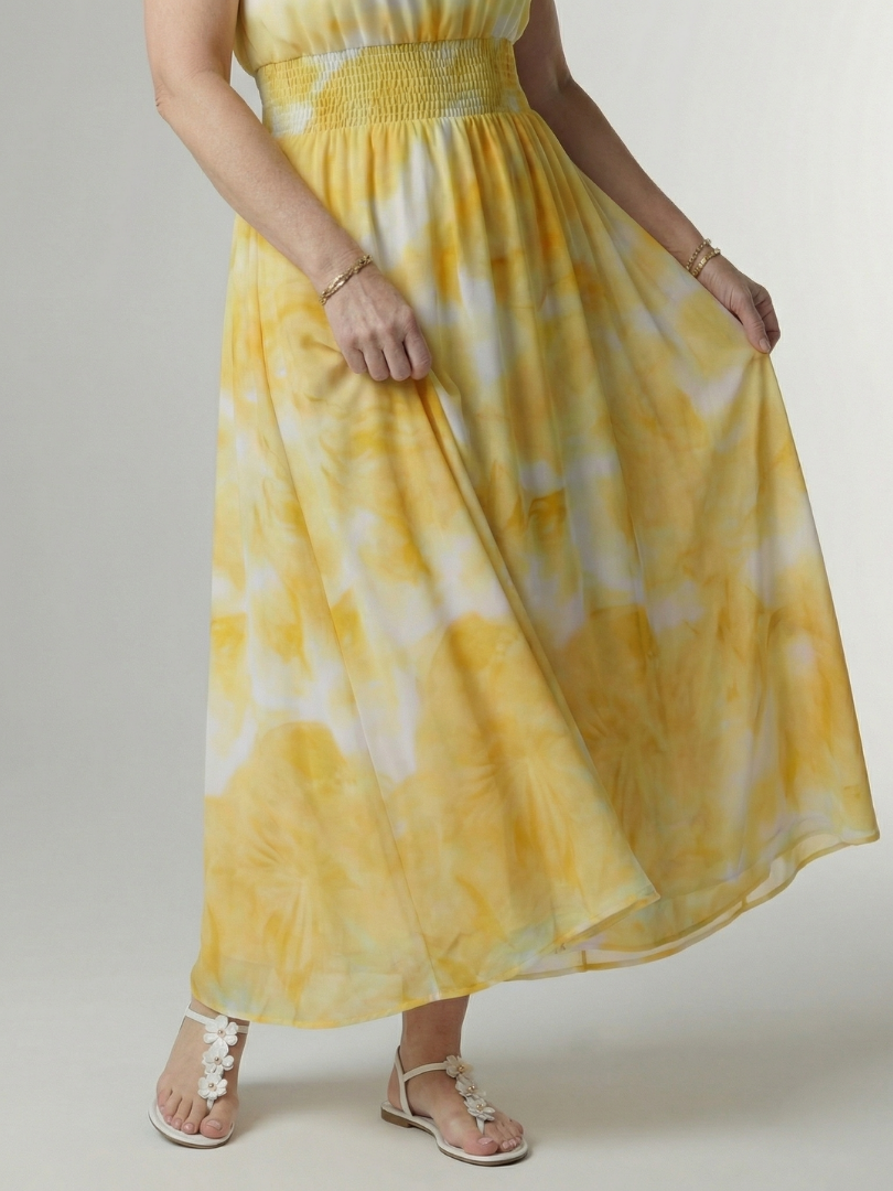 Damen Midikleid mit gerafftem Neckholder in Elegant Jully