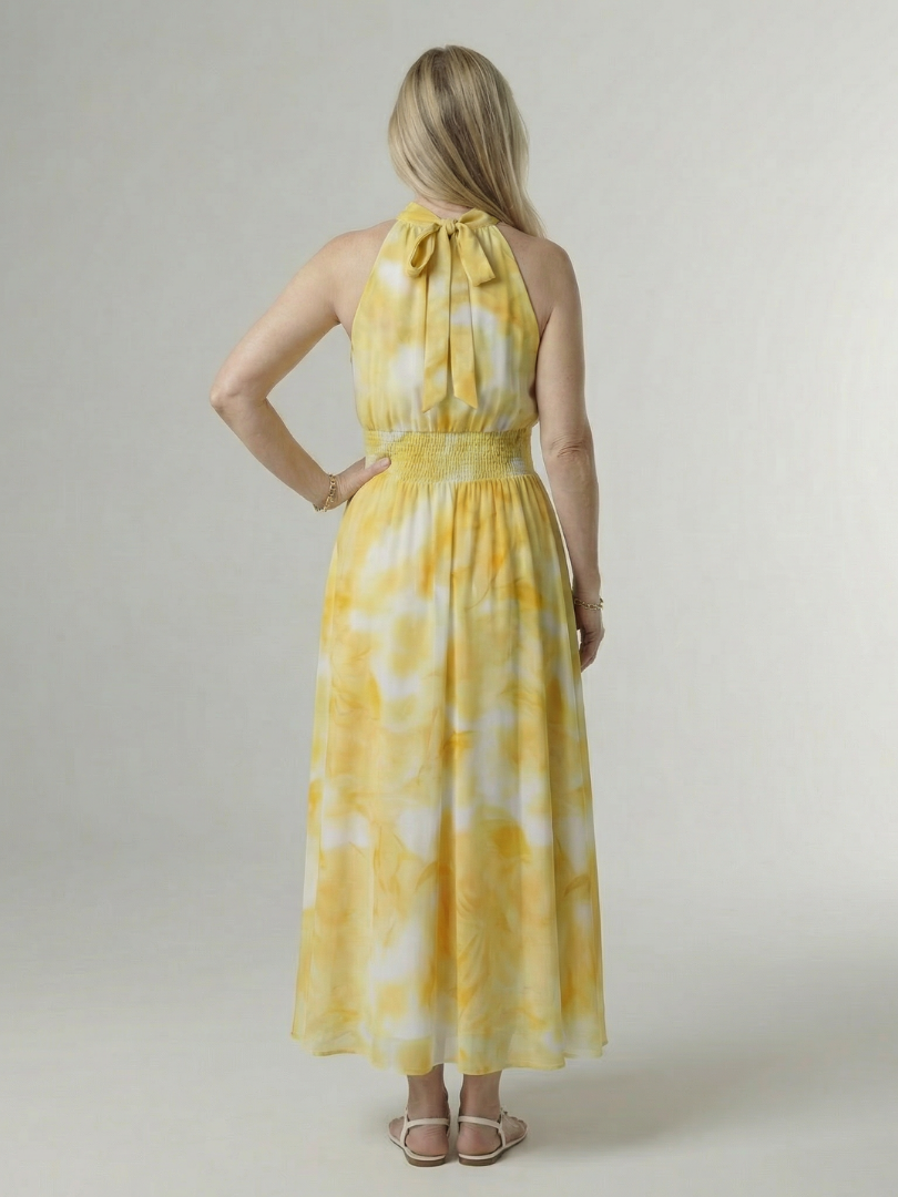 Damen Midikleid mit gerafftem Neckholder in Elegant Jully