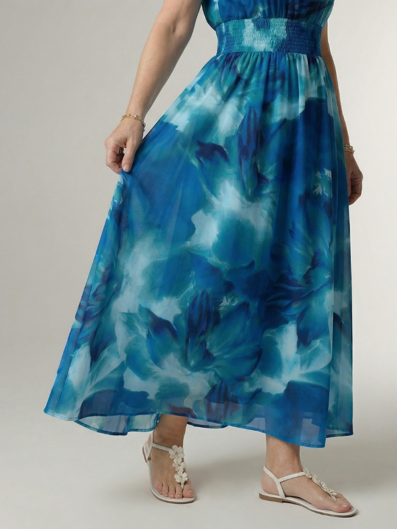 Damen Midikleid mit gerafftem Neckholder in Elegant Jully