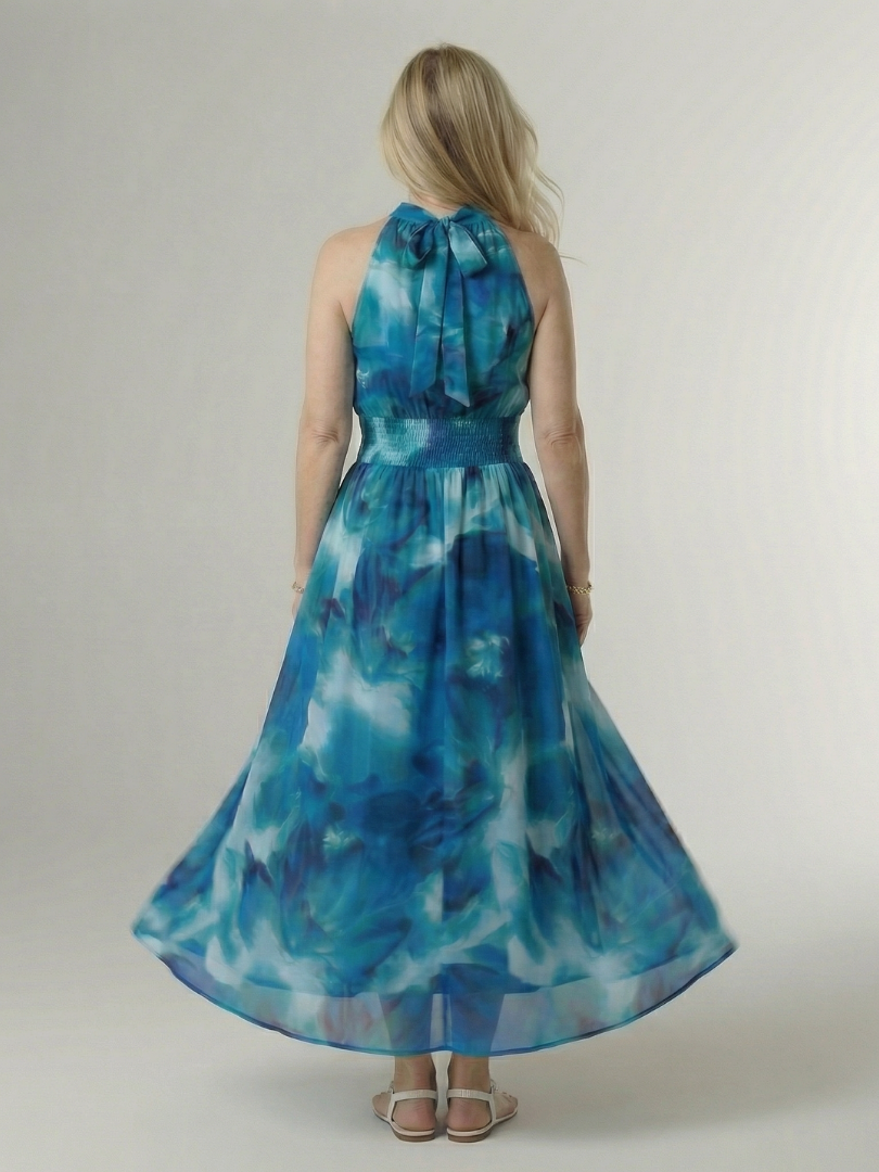 Damen Midikleid mit gerafftem Neckholder in Elegant Jully