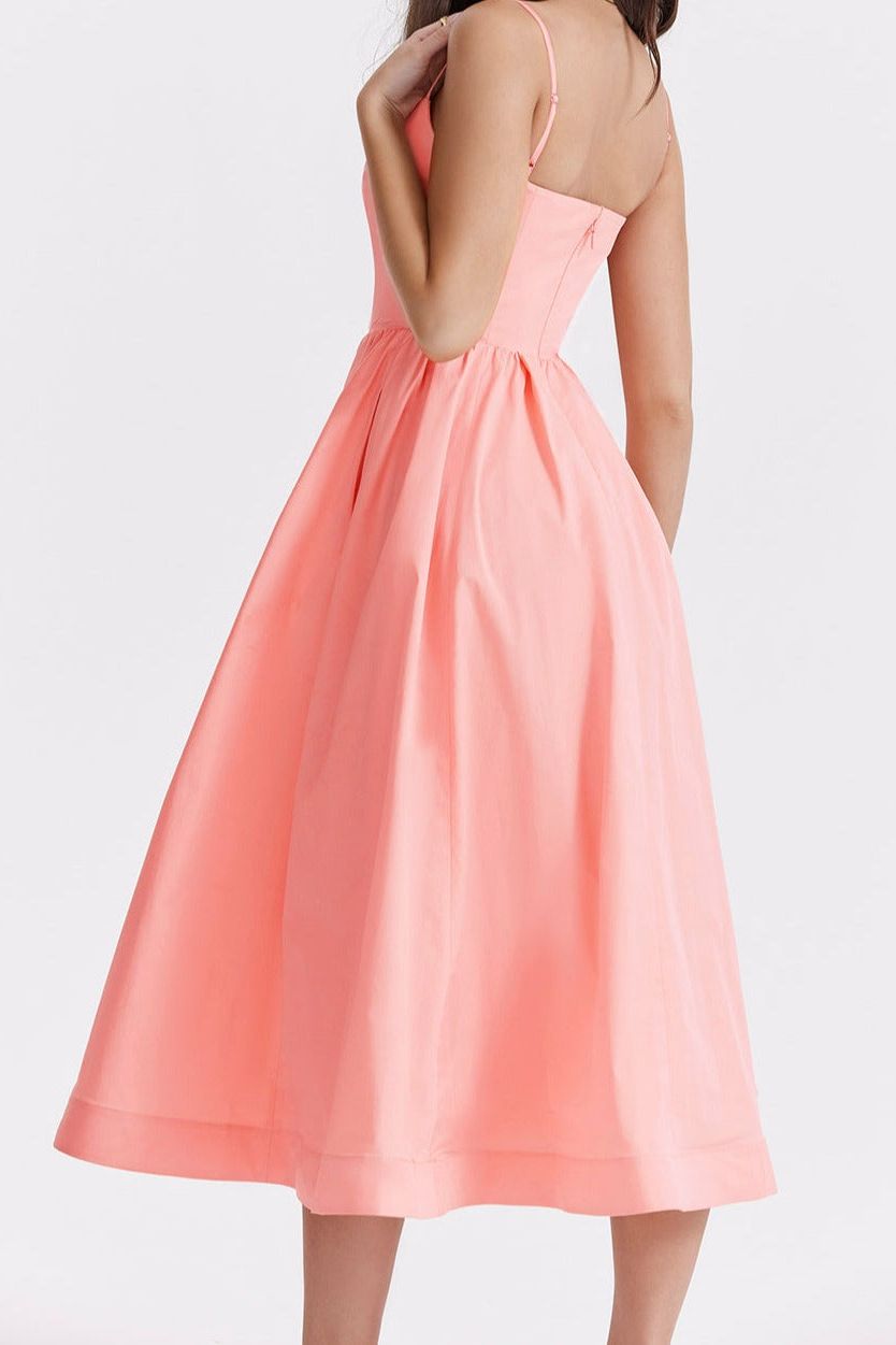Damen Midikleid mit offenem Rücken und A-Linien-Schnitt Jully