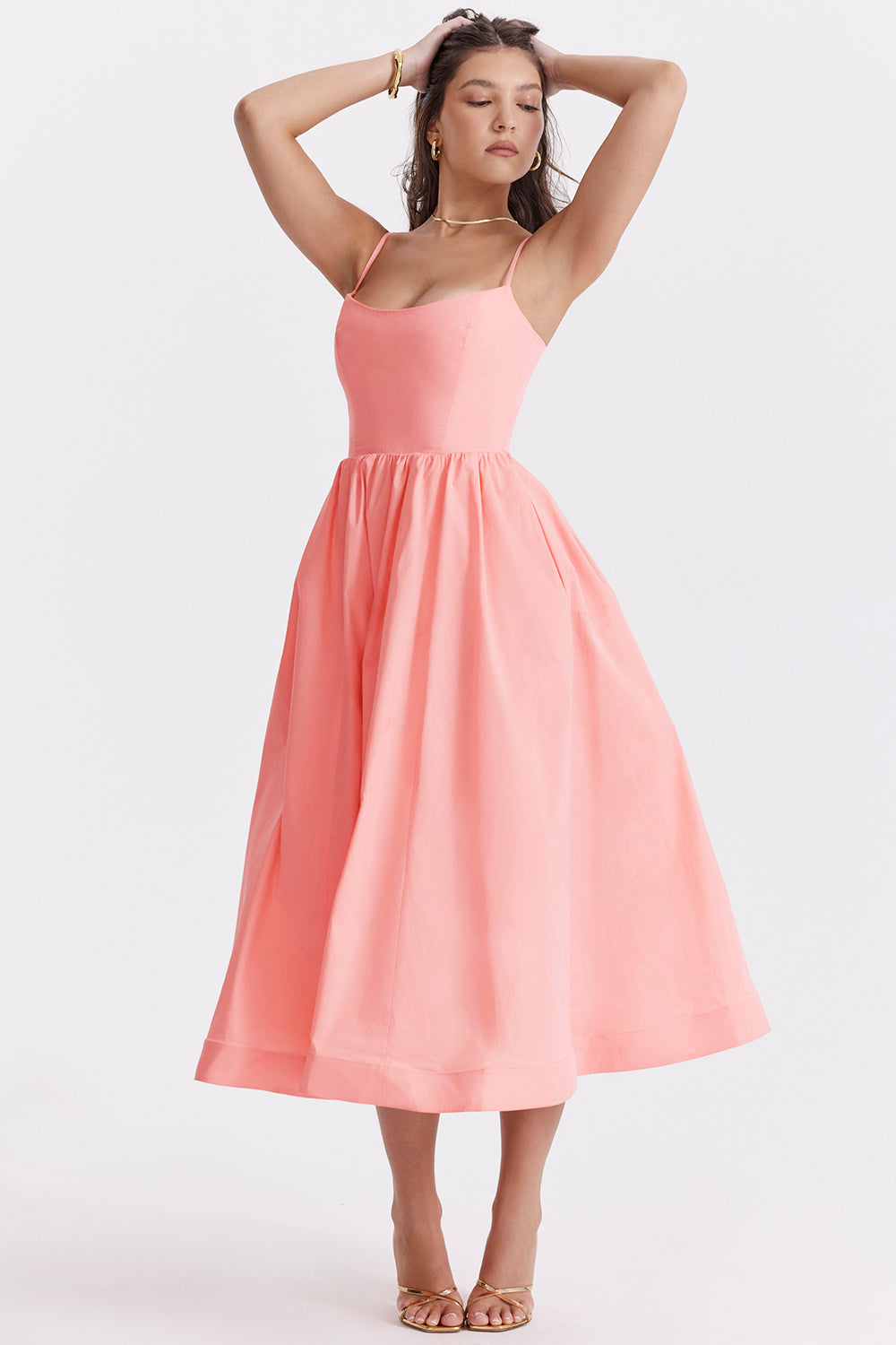 Damen Midikleid mit offenem Rücken und A-Linien-Schnitt Jully
