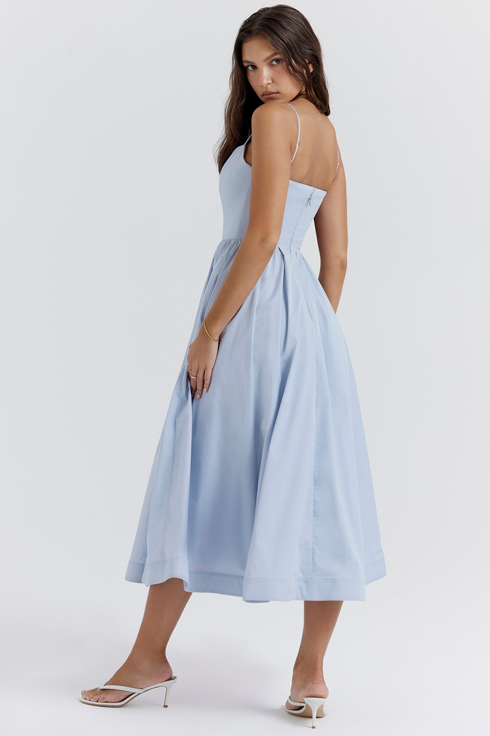 Damen Midikleid mit offenem Rücken und A-Linien-Schnitt Jully