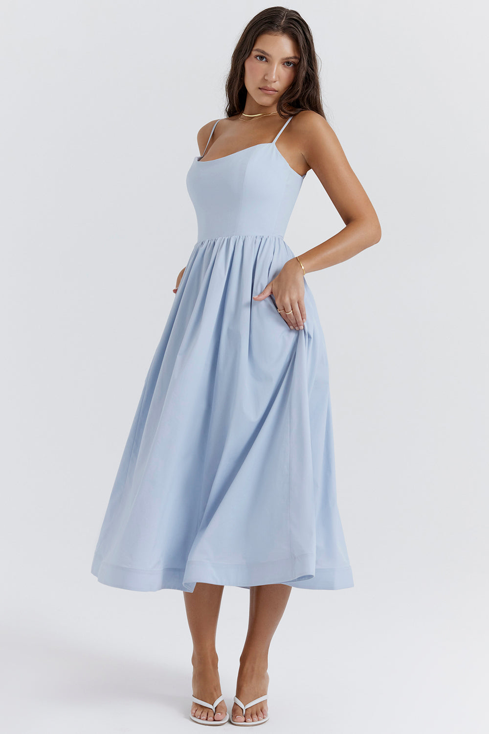 Damen Midikleid mit offenem Rücken und A-Linien-Schnitt Jully