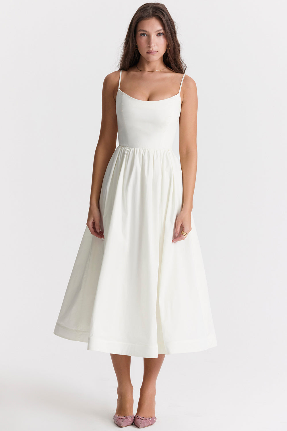 Damen Midikleid mit offenem Rücken und A-Linien-Schnitt Jully