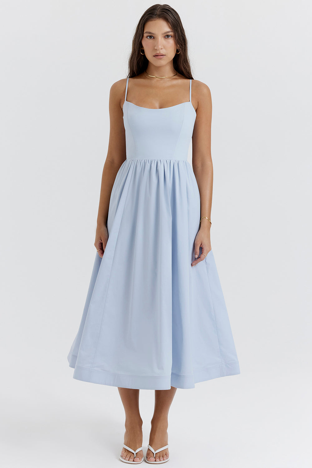 Damen Midikleid mit offenem Rücken und A-Linien-Schnitt Jully