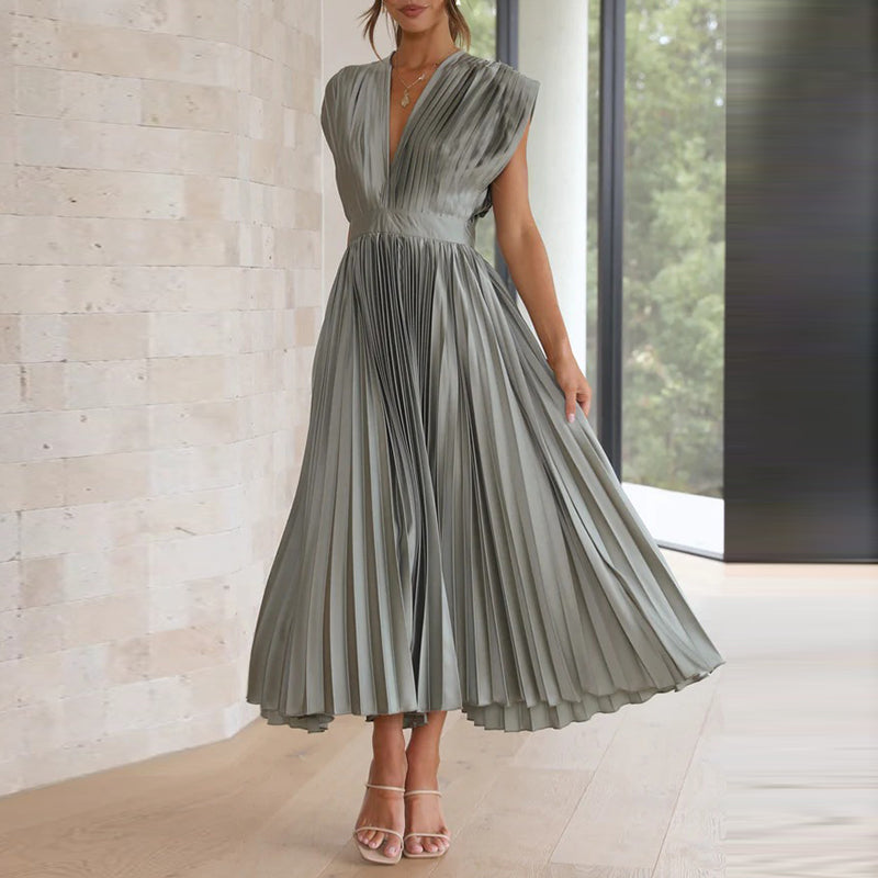 Damen Midikleid mit tiefem V-Ausschnitt Jully