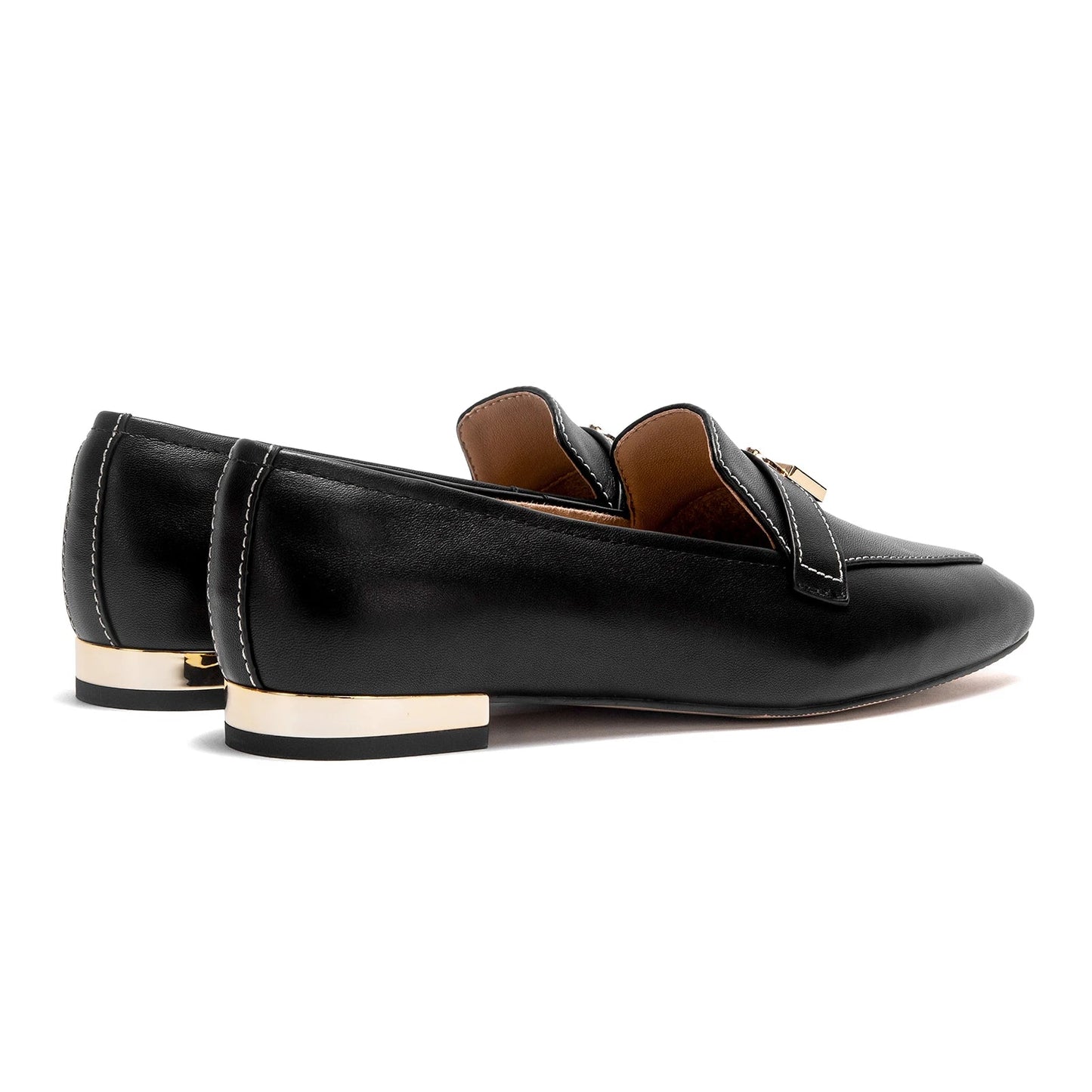 Damen Mokassins aus Leder mit goldenem Schlossdetail Jully