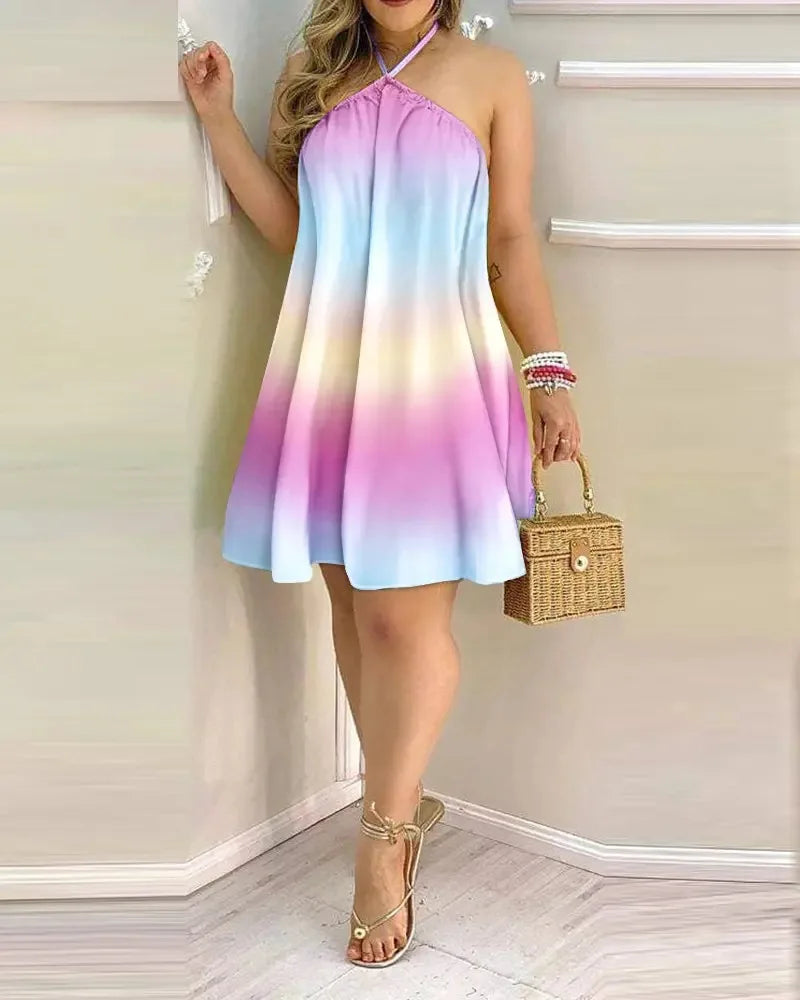 Damen Neckholder-Kleid mit Blumendruck im Boho-Stil Jully