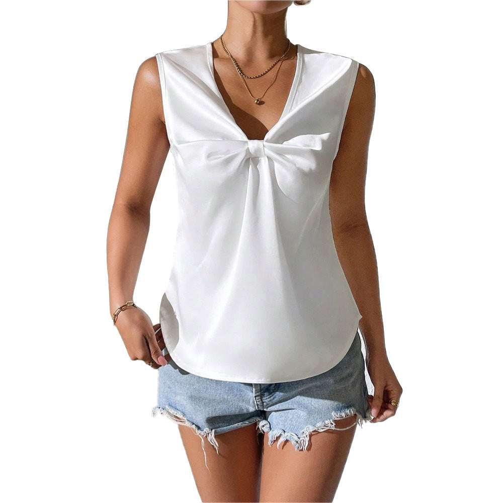 Damen Oberteil mit Knoten-Detail und V-Ausschnitt Jully