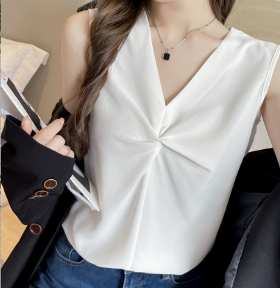 Damen Oberteil mit Knoten-Detail und V-Ausschnitt Jully