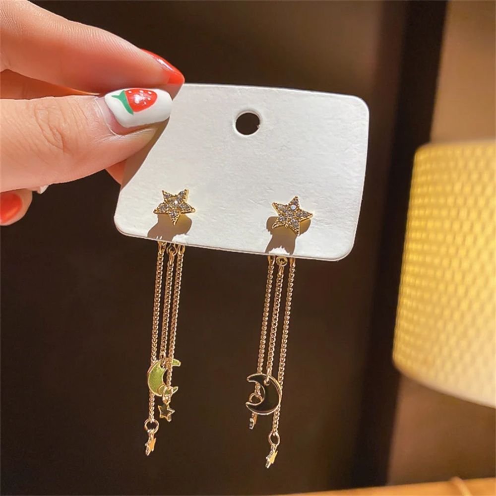Damen Ohringe mit Mond- und Sternendesign Jully