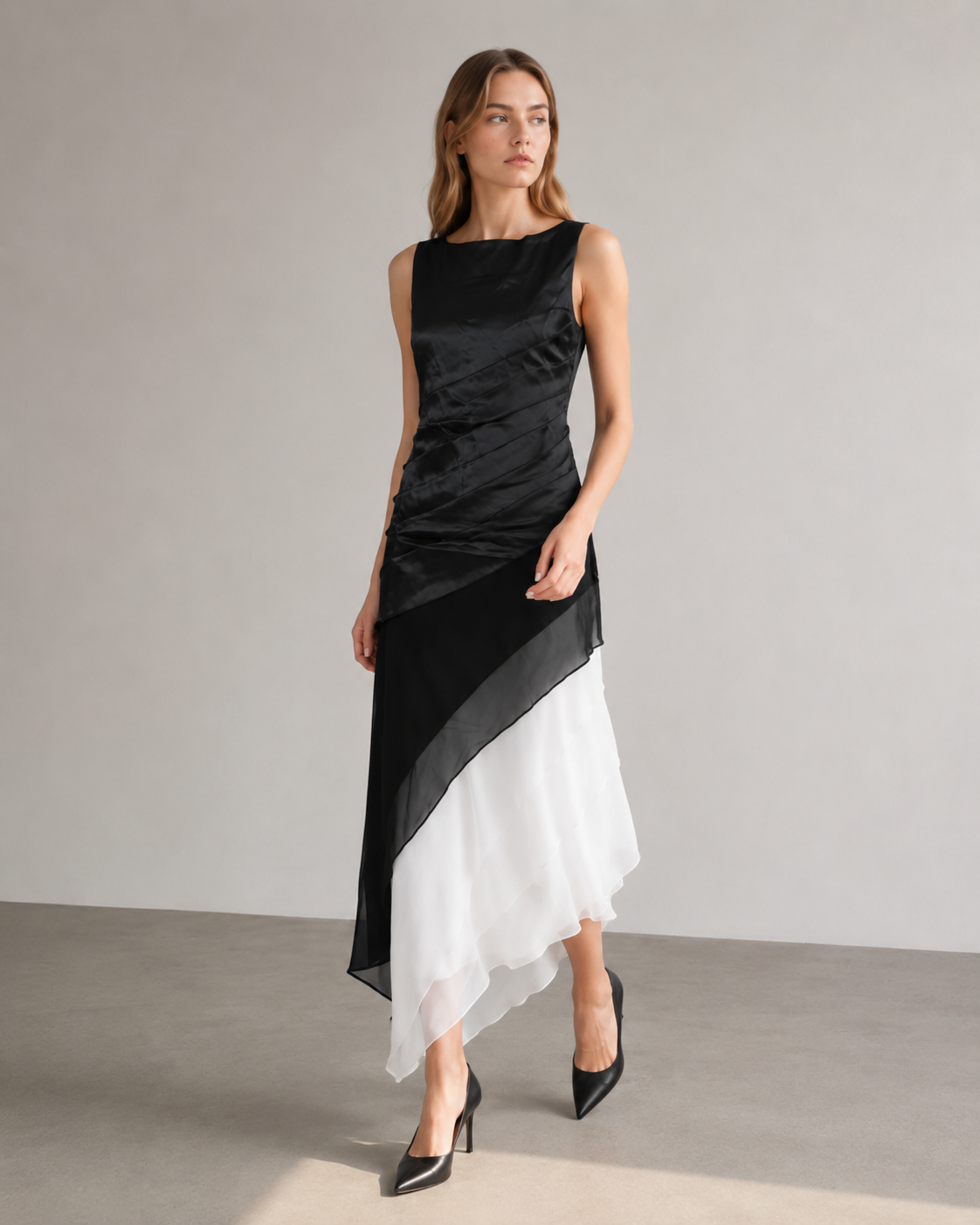 Damen Ombre-Kleid mit mehrlagigem Design Jully