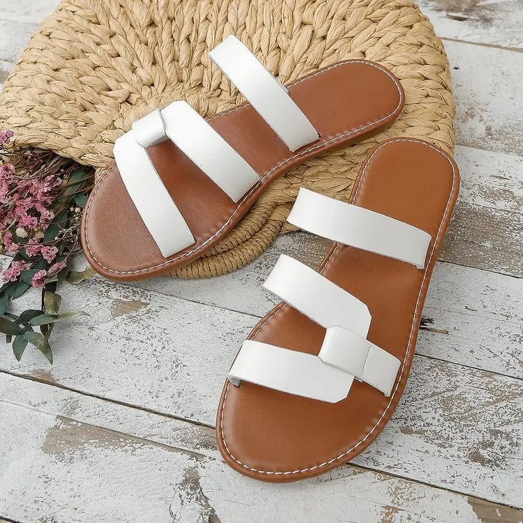 Damen Pantoletten mit flachem Design Jully
