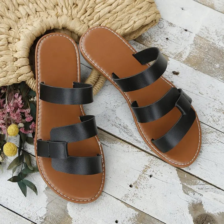 Damen Pantoletten mit flachem Design Jully