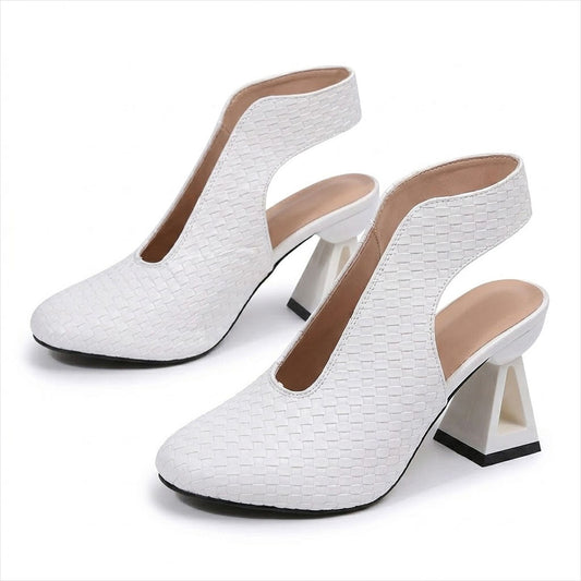 Damen Peep-Toe Sandalen mit architektonischem Absatz Jully