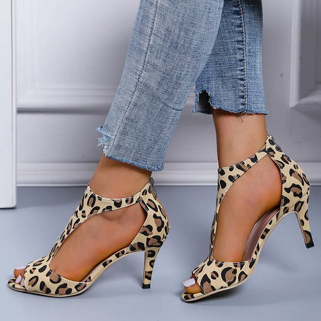 Damen Peeptoe-Sandalen aus Wildleder mit Stiletto-Absatz Jully