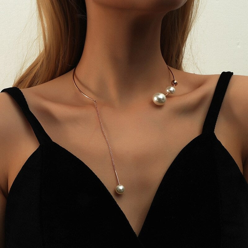Damen Perlenhalsband aus Roségold Jully