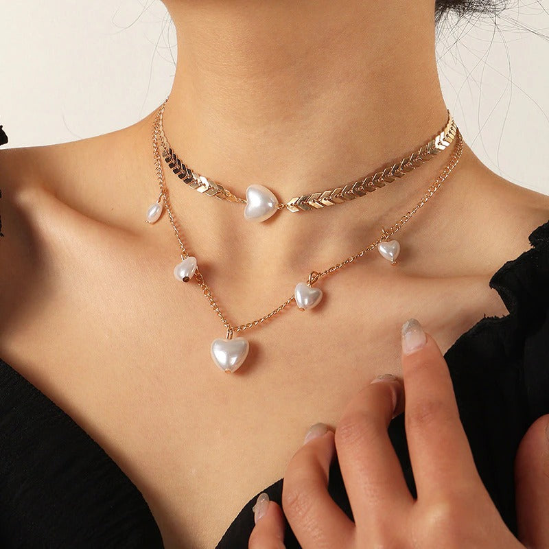 Damen Perlenhalsband aus Roségold Jully