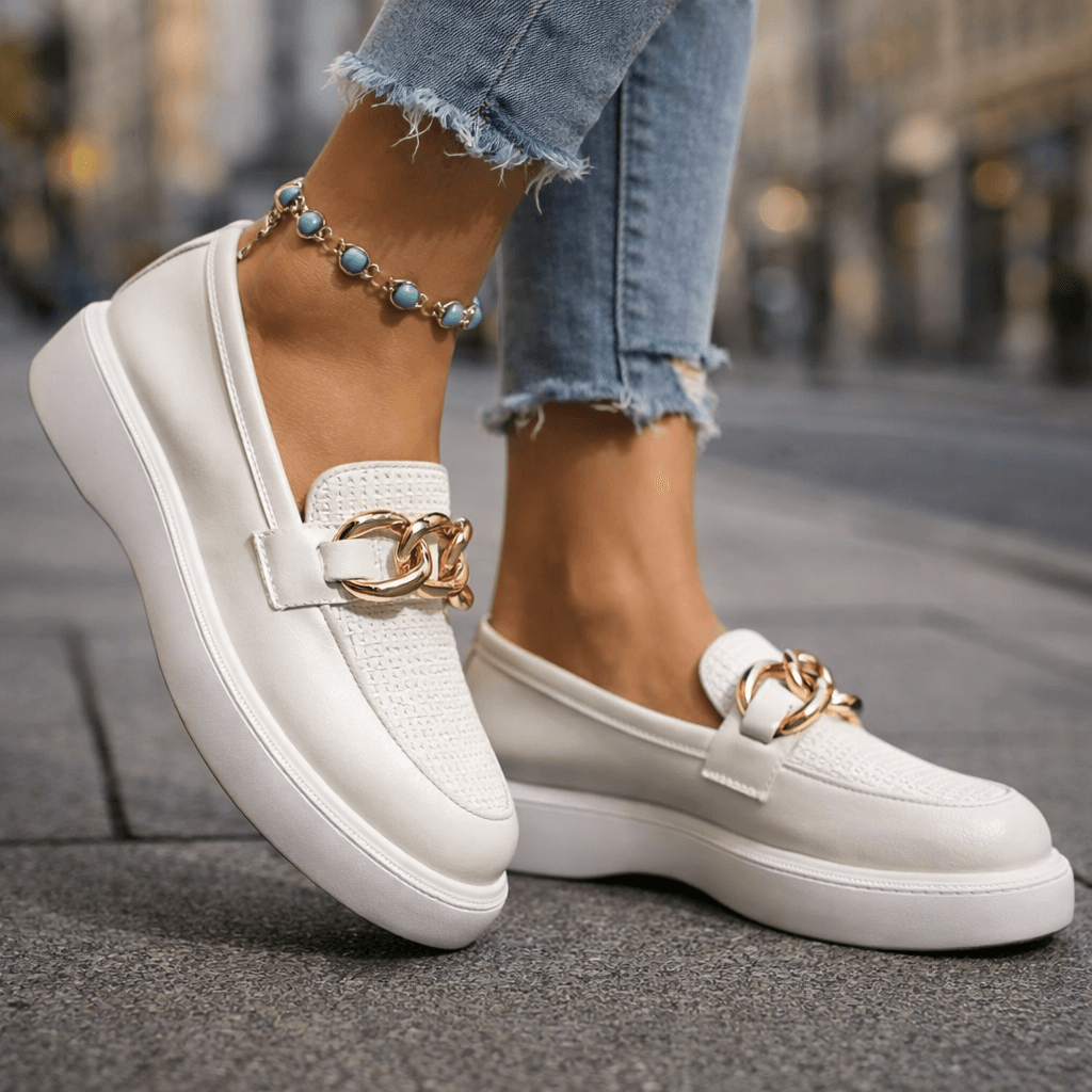 Damen Plateau-Loafer mit Kettendetail Jully